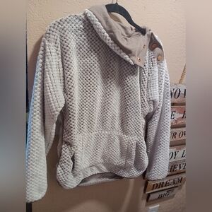 St Johns Bay "Active" Sz S Brown/White Sweater Jacket